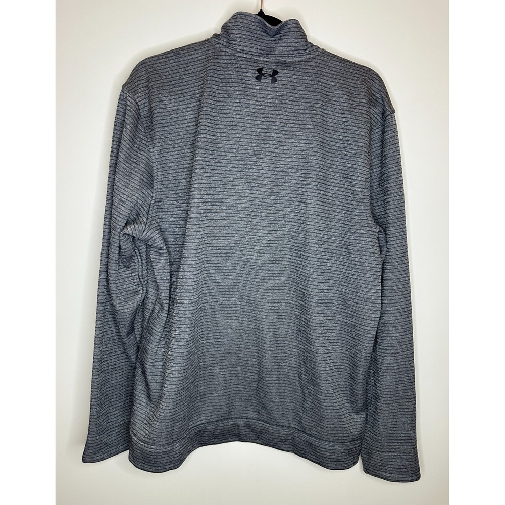 Under Armour Mens Storm Sweaterfleece Quarter-Zip Grey Striped 1373674 Large - Picture 10 of 11